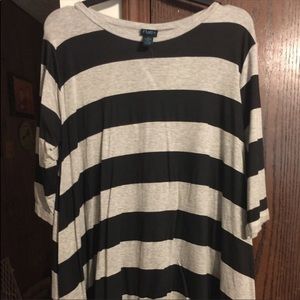 EUC - Rue 21 Plus Size Black & Grey Striped Shirt